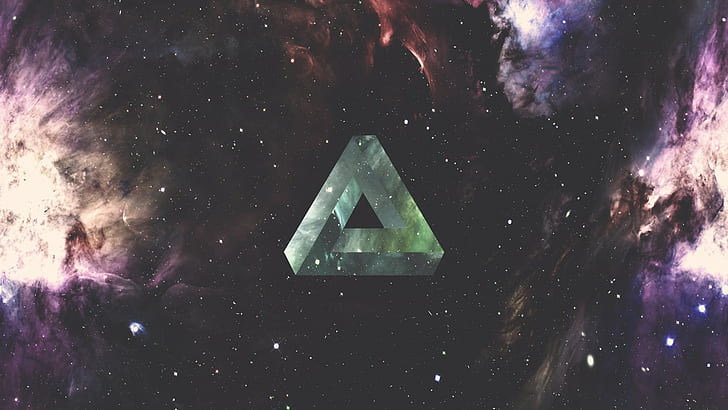 trójkąt, trójkąt Penrose'a, przestrzeń, galaktyka, mgławica, geometria, Tapety HD