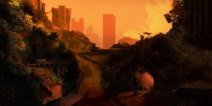 braune und schwarze Hausmalerei, Wasteland 2, Fallout, apokalyptisch, HD-Hintergrundbild