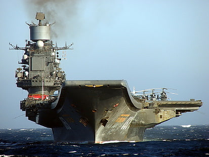 Kriegsschiffe, Flugzeugträger, russischer Flugzeugträger Admiral Kusnezow, Kriegsschiff, HD-Hintergrundbild HD wallpaper