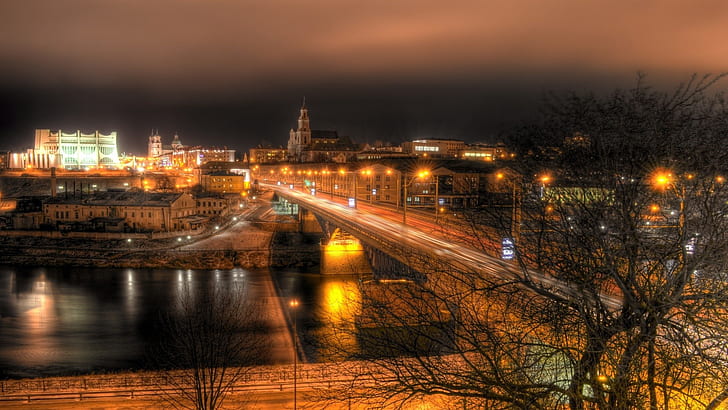jembatan, teater, Belarus, Grodno, Wallpaper HD
