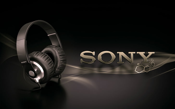 black Sony headphones, headphones, Sony, Headphone, HD wallpaper