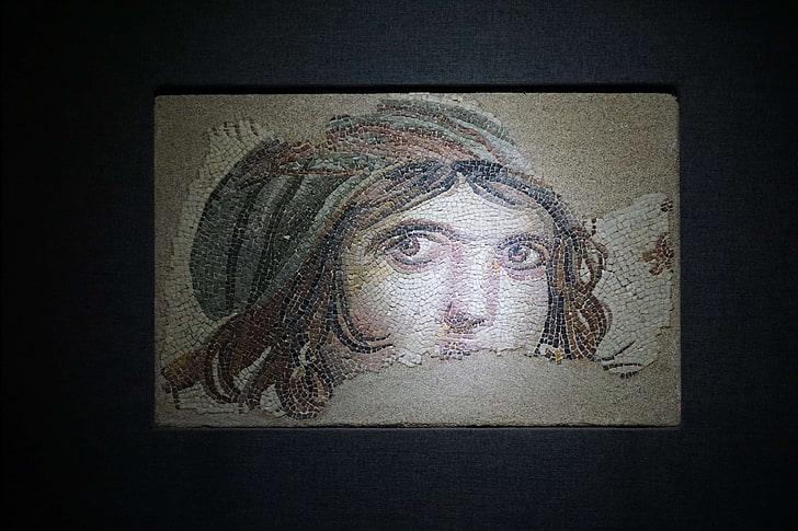 cingene kz, gaziantep, gypsy girl, mosaic, museum, zeugma, HD wallpaper