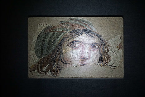 cingene kz, gaziantep, gypsy girl, mosaic, museum, zeugma, HD wallpaper HD wallpaper