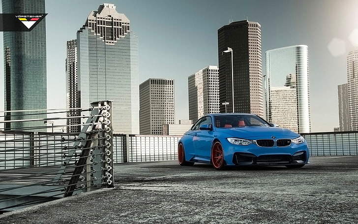 Vorsteiner, BMW, BMW M4, BMW M4 GTRS4, ​​carros azuis, HD papel de parede