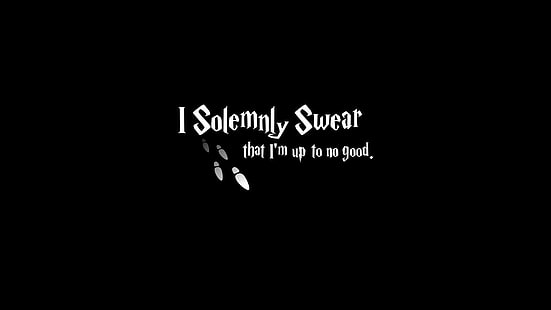 black background with Solemnly Swear text overlay, Harry Potter, HD wallpaper HD wallpaper