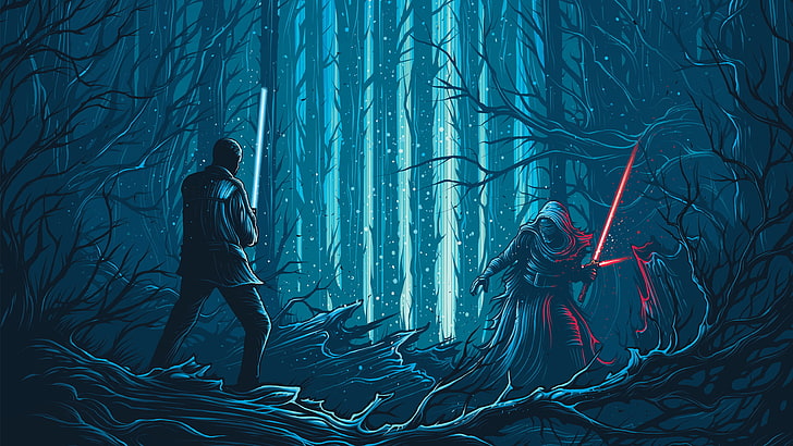 Star Wars Kylo Ren wallpaper, Star Wars, Star Wars: The Force Awakens, Kylo Ren, Dan Mumford, opere d'arte, concept art, spada laser, fantascienza, film, Sfondo HD
