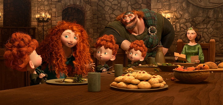 Movie, Brave, Brave (Movie), Elinor, Fergus, Merida (Brave), HD wallpaper