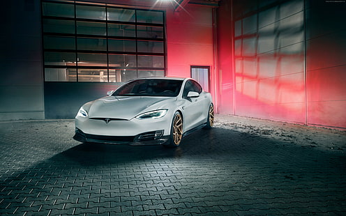 4k, Tesla Model S, auto elettrica, Sfondo HD HD wallpaper