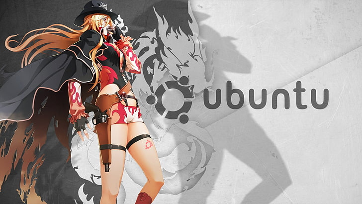 Ilustração de anime Ubuntu, anime girls e Ubuntu, HD papel de parede