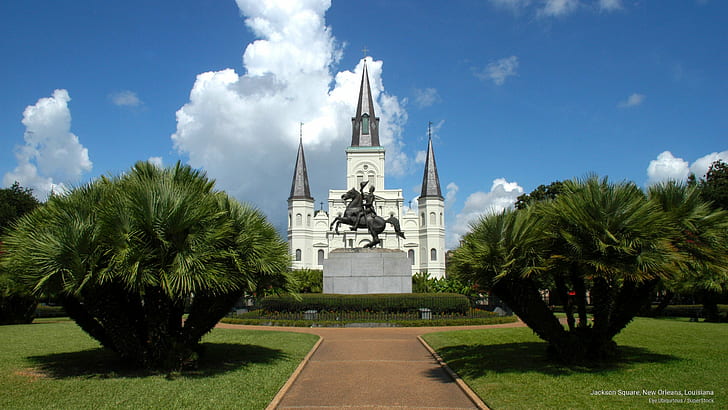 Jackson Square, New Orleans, Louisiana, Architecture, HD wallpaper
