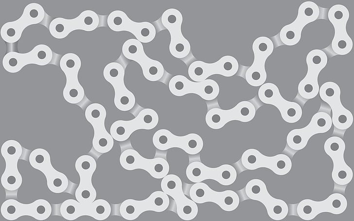arte digitale sfondo grigio minimalismo catena di biciclette, Sfondo HD