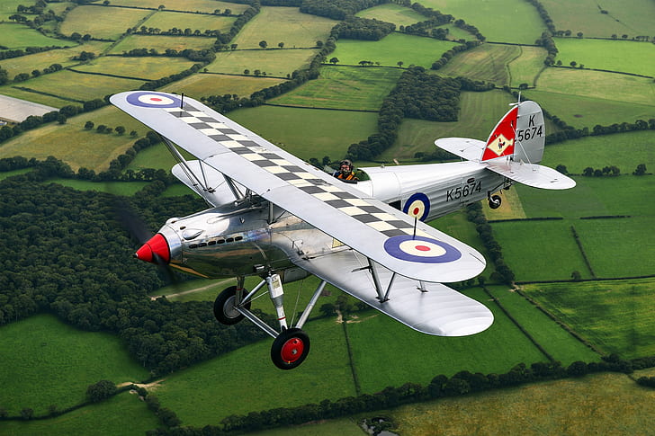 전투기, 복엽 비행기, 1931, RAF, 호커 퓨리, HD 배경 화면