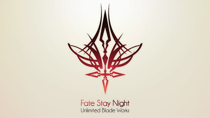 Fate Stay Night logo, grafika, seria Fate, Fate / Stay Night, Fate / Stay Night: Unlimited Blade Works, logo, Tapety HD