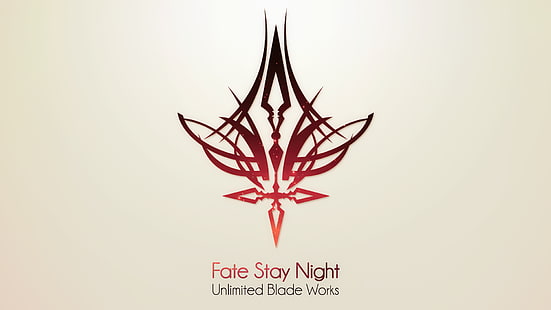Fate Stay Night logo, grafika, seria Fate, Fate / Stay Night, Fate / Stay Night: Unlimited Blade Works, logo, Tapety HD HD wallpaper
