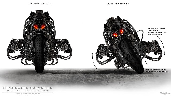 Terminator Salvation terminator collage, Terminator Salvation, moto, Moto-Terminator, M134 Minigun, Sfondo HD