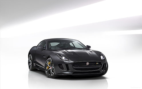 2016 Jaguar F TYPE Coupe, черный спорткар, купе, ягуар, тип, 2016, автомобили, HD обои HD wallpaper