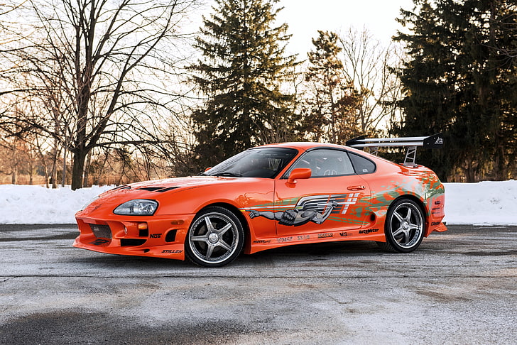 red coupe, Toyota, Supra, The Fast and the Furious, 2001, HD wallpaper