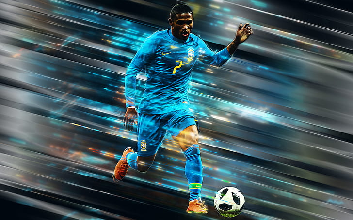 Soccer, Douglas Costa, Brazil National Football Team, HD wallpaper
