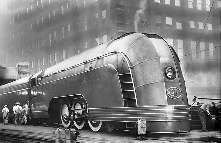 1936 Mercury Streamliner, train, 1060 Photography, Art Deco, monochrome, HD wallpaper