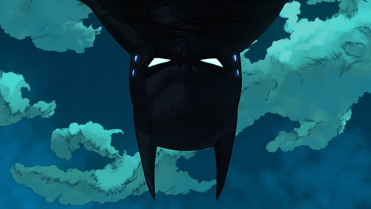 Бэтмен Ниндзя, Бэтмен, мультфильм, облака, вверх ногами, HD обои