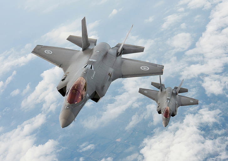 الولايات المتحدة الأمريكية ، القوات الجوية ، لوكهيد F-35 Lightning II ، جيش الولايات المتحدة الأمريكية ، طائرة مقاتلة، خلفية HD