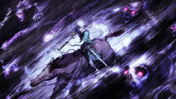 Personaje animado de pelo blanco montando caballo ilustración, Kentaro Miura, Berserk, Fondo de pantalla HD
