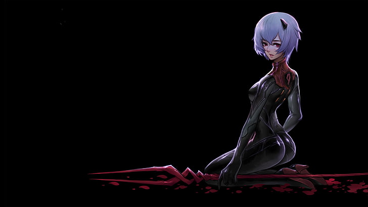 Ayanami Rei, пръскане на кръв, Neon Genesis Evangelion, Spear of Longinus, HD тапет