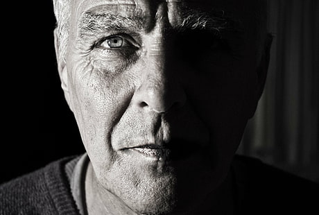 black and white, crinkles, elder, elderly, grandpa, grandparent, man, old, portrait, wrinkles, HD wallpaper HD wallpaper