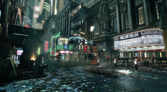 Таймс-сквер, Нью-Йорк цифровые обои, видеоигры, Blade Runner, HD обои HD wallpaper
