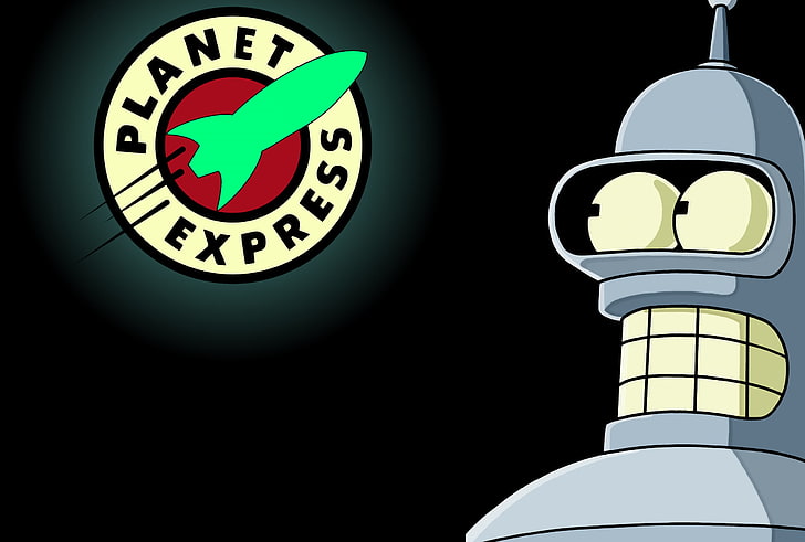 Ilustrasi digital Planet Express, Futurama, Planet, Bender, Express, Wallpaper HD