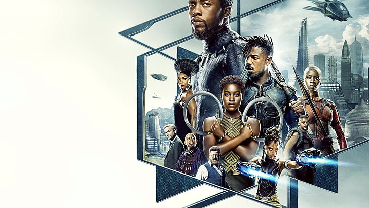 Black Panther, Chadwick Boseman, Michael B. Jordan, Angela Bassett, Forest Whitaker, Martin Freeman, Lupita Nyong'o, 5k, HD wallpaper