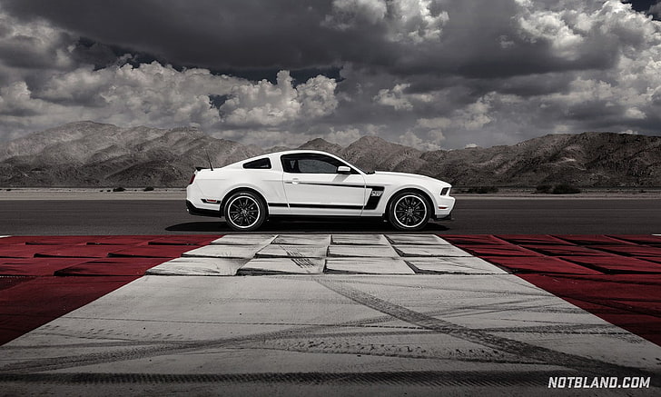coupe convertible putih dan hitam, mobil, Ford Mustang, Wallpaper HD