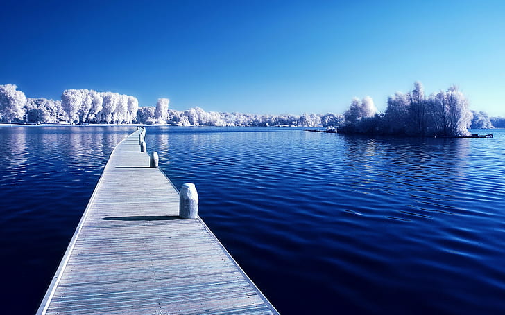 الماء ، المناظر الطبيعية ، الشتاء ، الثلج ، المواسم، خلفية HD