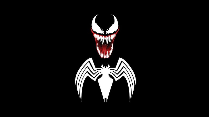 background, logo, symbol, venom, MARVEL, HD wallpaper