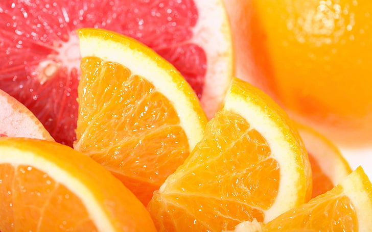 슬라이스 오렌지, 과일, HD 배경 화면