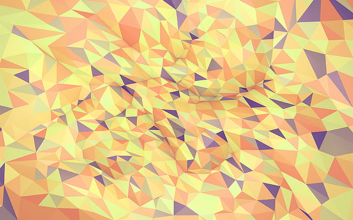 metaphysics, hampus, olsson, art, orange, yellow, polygon, pattern, HD wallpaper