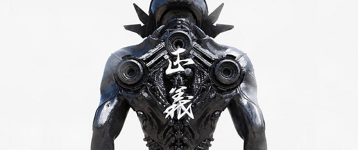 ilustrasi karakter hitam, robot, Wallpaper HD