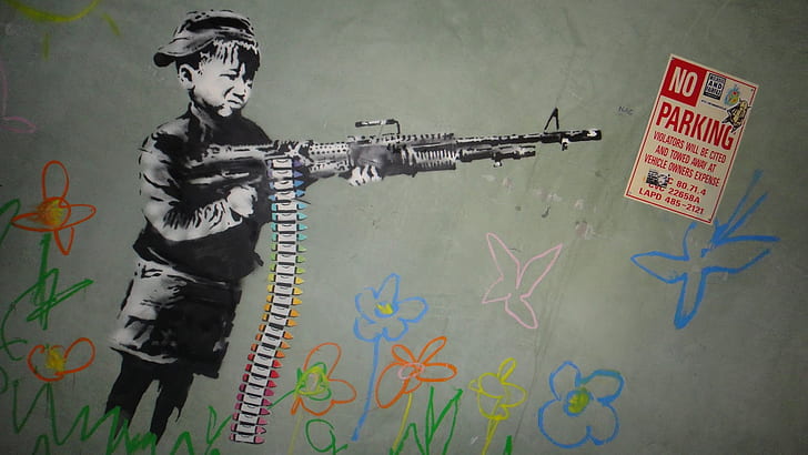 Banksy Parking Graffiti HD, digital / arte, grafite, banksy, estacionamento, HD papel de parede