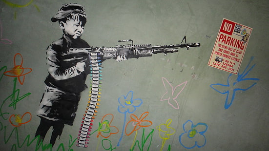 Banksy Parking Graffiti HD, dijital / sanat eseri, duvar yazısı, banksy, otopark, HD masaüstü duvar kağıdı HD wallpaper