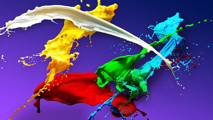 warna-warni, seni, percikan, cairan, Wallpaper HD