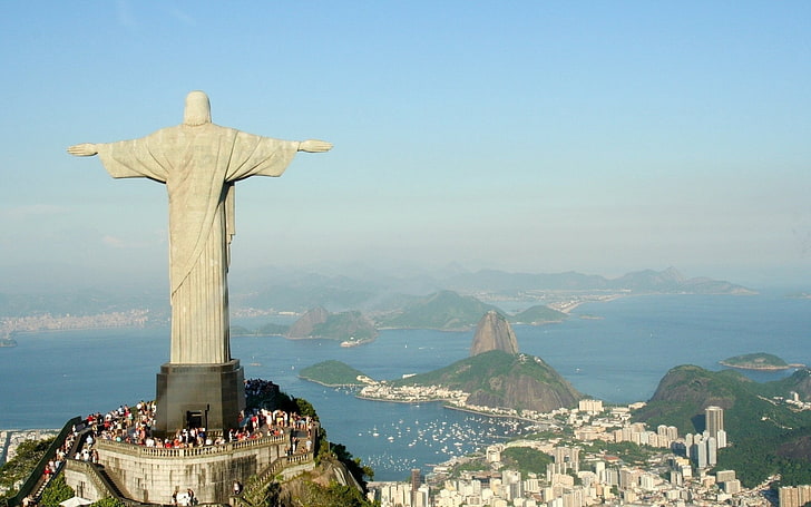 Christ the Redeemer, Rio De Janeiro, Brazil, patung, kristus penyelamat, rio de janeiro, cristo redentor, Wallpaper HD