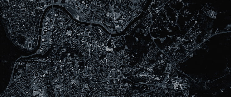 building photo, dark, city, blue, Vilnius, aerial view, Lithuania, HD wallpaper HD wallpaper