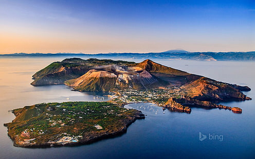 Wallpaper panorama pulau-Bing, wallpaper gunung Microsoft Bing, Wallpaper HD HD wallpaper