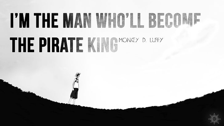 white background with text overlay, anime, One Piece, Monkey D. Luffy, quote, typography, HD wallpaper