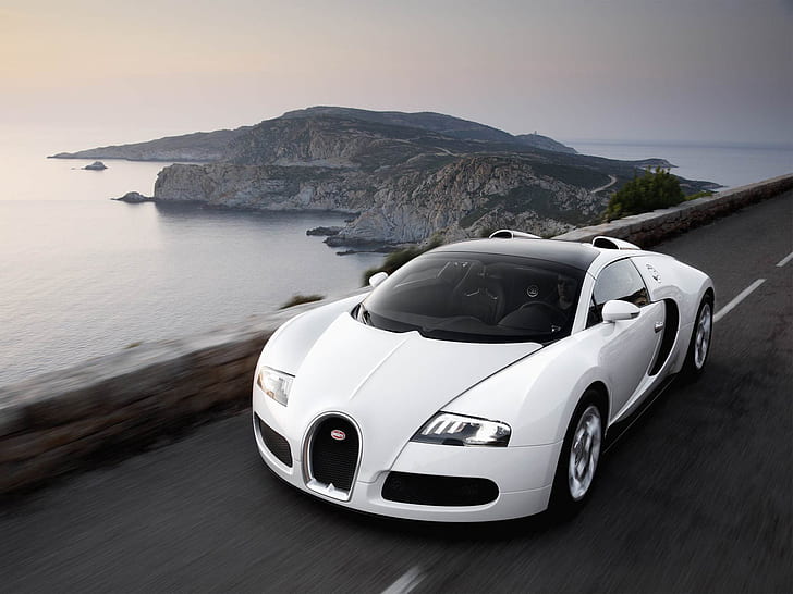 Bugatti Veyron Motion Blur HD, vit lyxbil, bilar, oskärpa, motion, bugatti, veyron, HD tapet