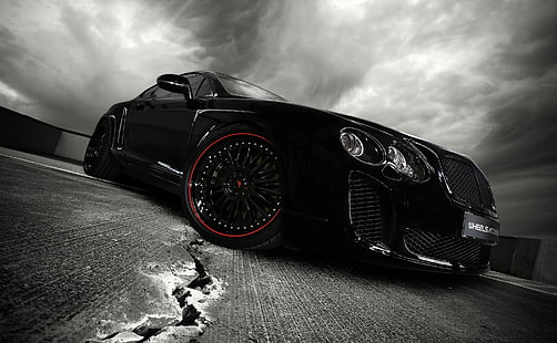 سيارات سوداء سيارات ضبط بنتلي كونتيننتال بلاك، خلفية HD HD wallpaper