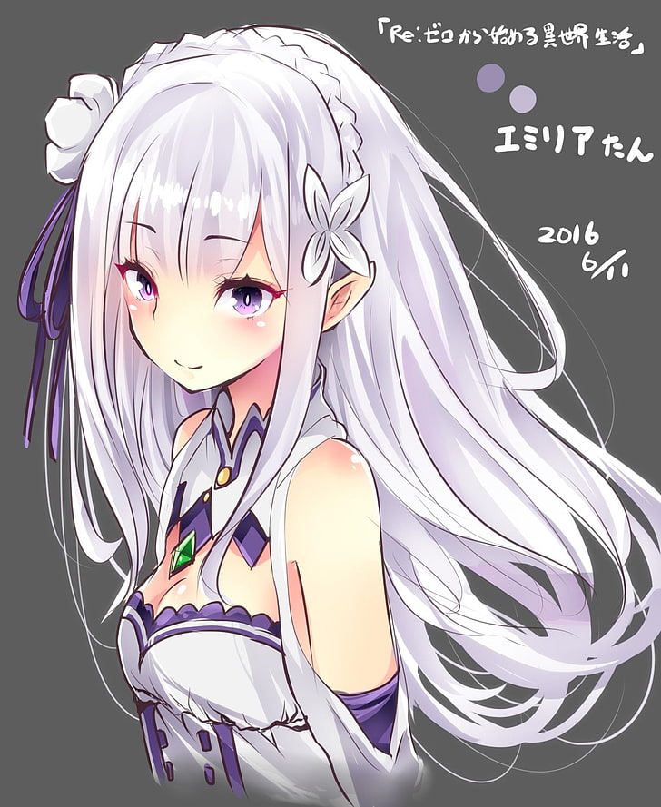 Emilia (Re: Zero), Re: Zero Kara Hajimeru Isekai Seikatsu, Fond d'écran HD, fond d'écran de téléphone