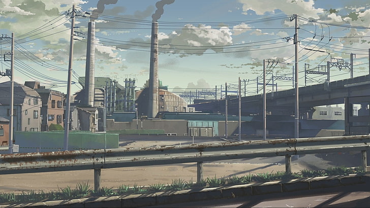 animated city wallpaper, Anime, City, HD wallpaper