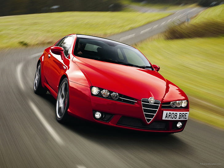 Alfa Romeo Brera S, röd alfa romeo coupe, alfa, romeo, brera, HD tapet