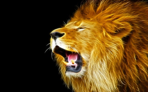 การออกแบบไฟสร้างสรรค์: Lion, Creative, Lights, Design, Lion, วอลล์เปเปอร์ HD HD wallpaper